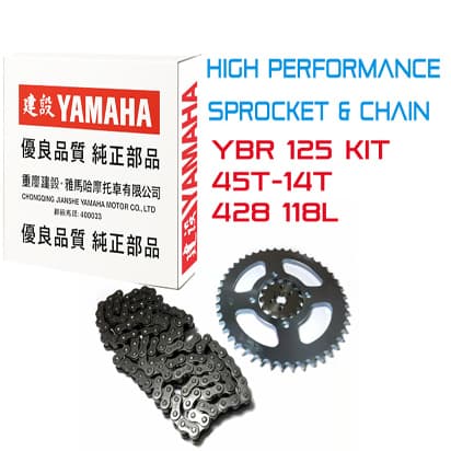 Yamaha YBR 125 Chain Kit Deliver Free angle 2