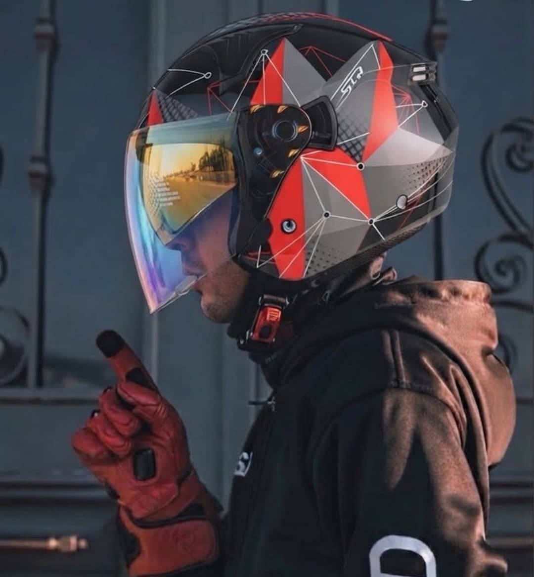 Open face Helmet Model 855 Crystal Delivery Free angle 2